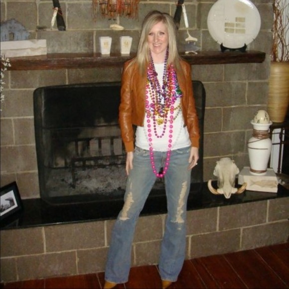 True Religion light wash ripped flare denim pants - Picture 7 of 7